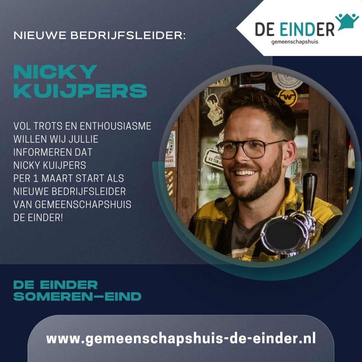 Nicky Kuijpers – Nieuwe bedrijfsleider De Einder