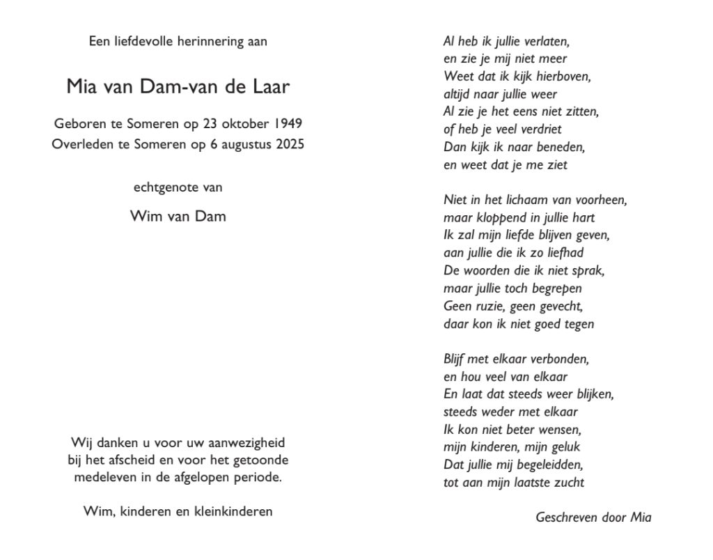 Mia van Dam – van de Laar