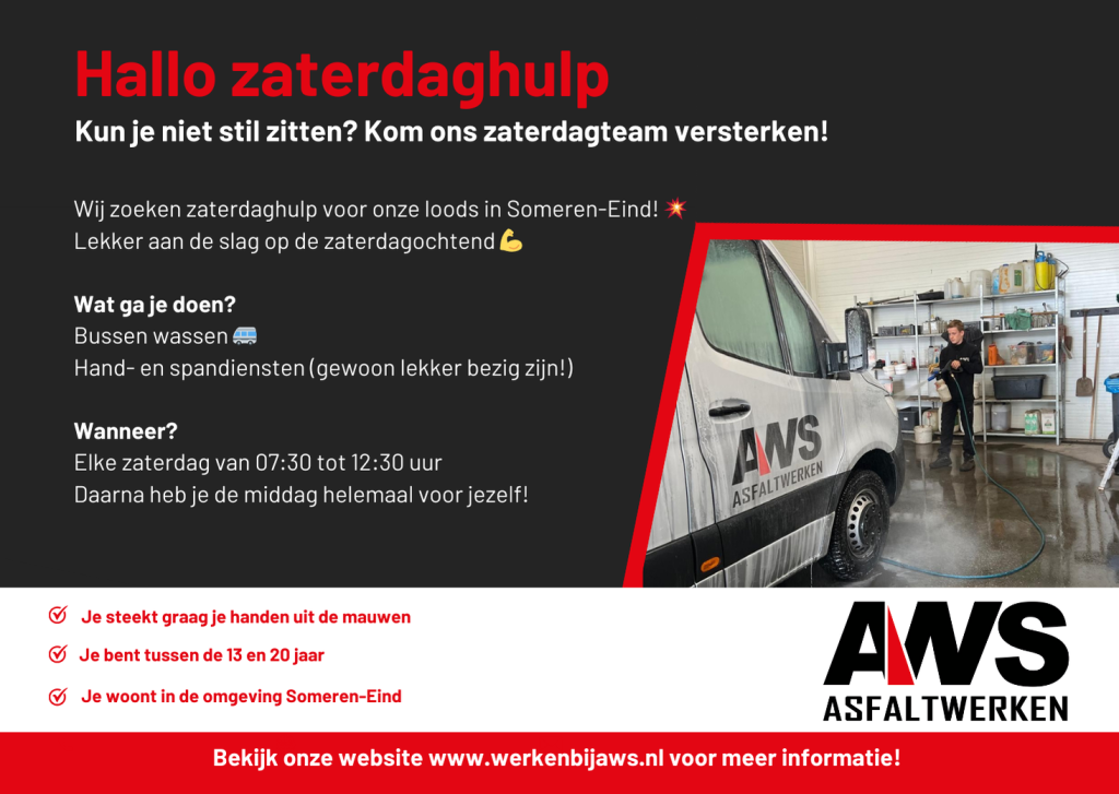 Zaterdaghulp gezocht