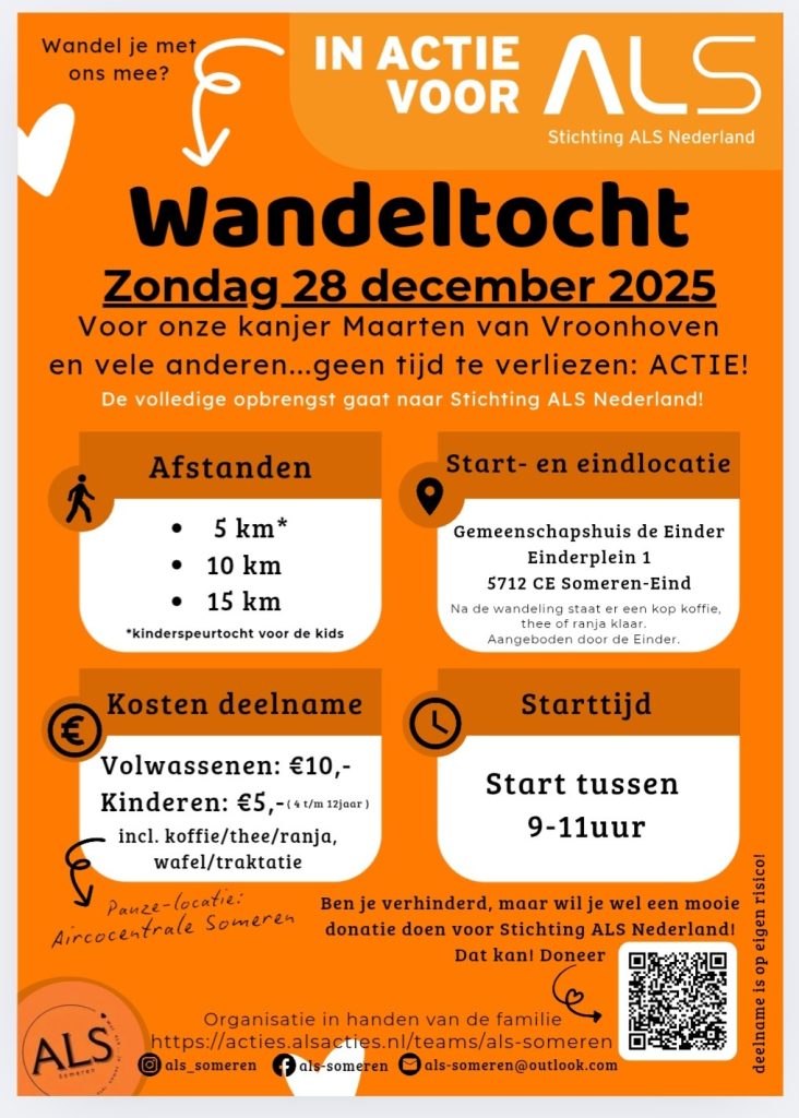 Wandeltocht in actie voor ALS