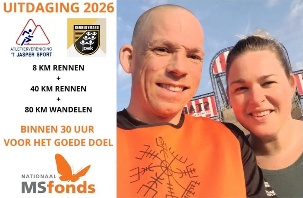 Wouter loopt 128 km voor het MS Fonds