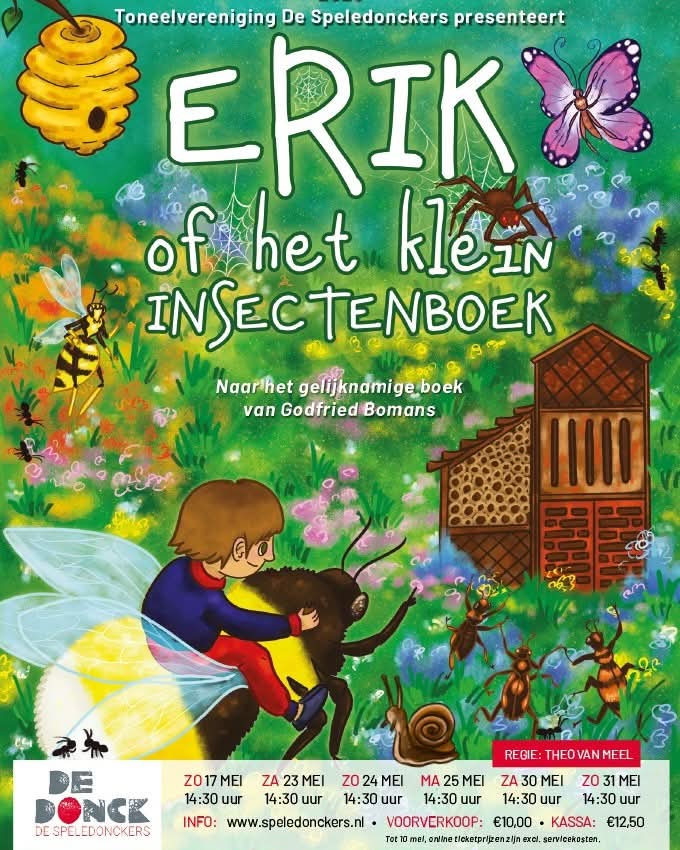Première van “Erik of het klein insectenboek” in natuurtheater De Donck