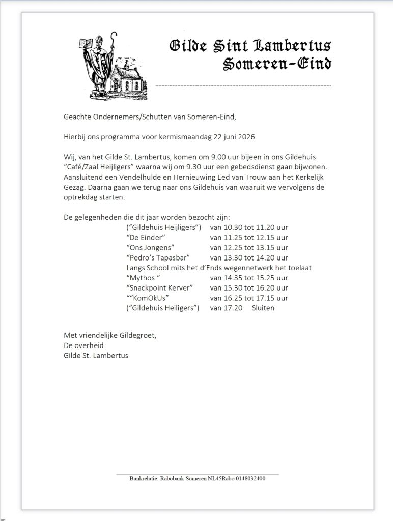 Optrekdag Gilde Sint Lambertus