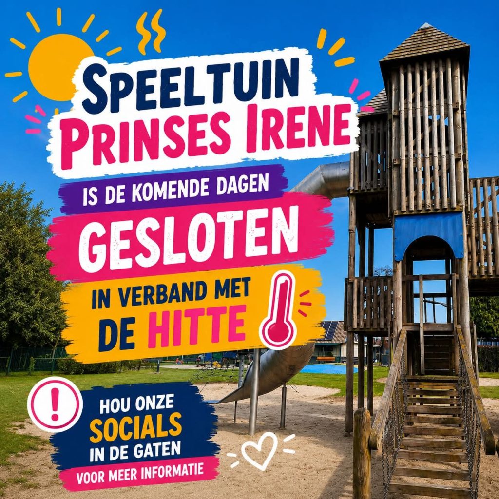 Speeltuin Prinses Irene gesloten ivm hitte