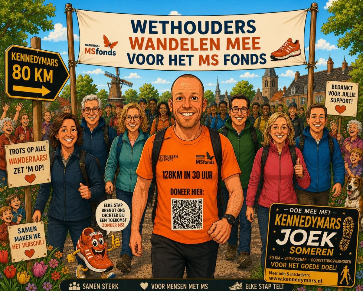 Wethouders steunen Wouter tijdens Kennedymars