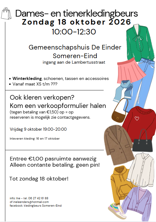 Kledingbeurs zondag 18 oktober 2026