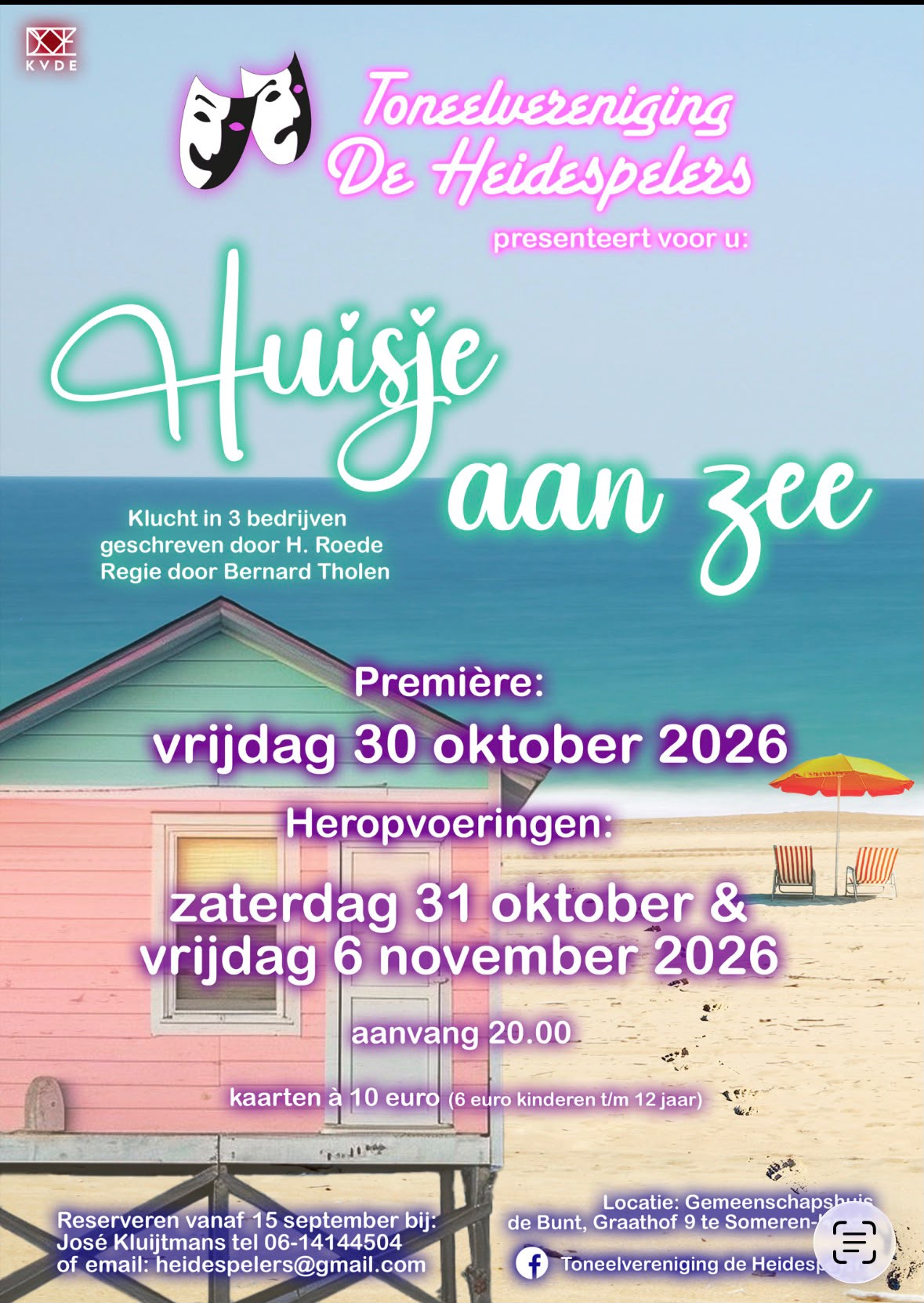 Toneelvereniging De Heidespelers brengt ‘Huisje aan zee’ op de planken