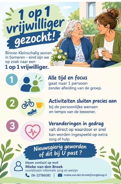 Vrijwilligers gezocht Kleinschalig Wonen